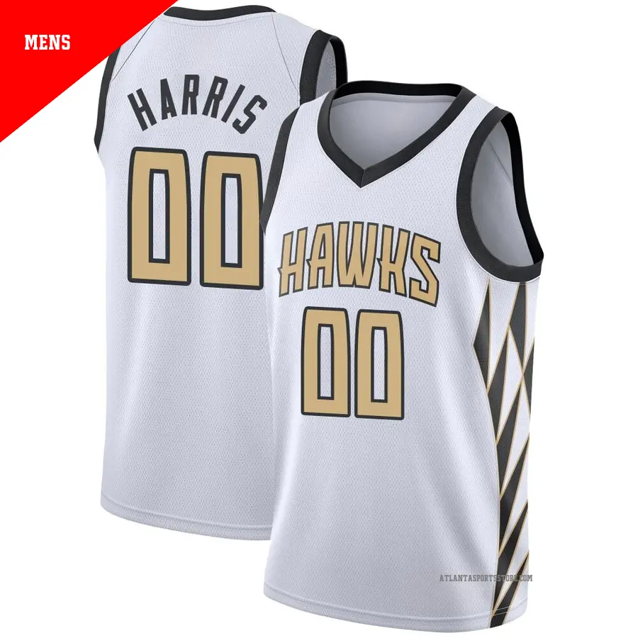 ＃00 Men's Kevon Harris Atlanta Hawks 2018/19 Swingman White JerseyCity Edition