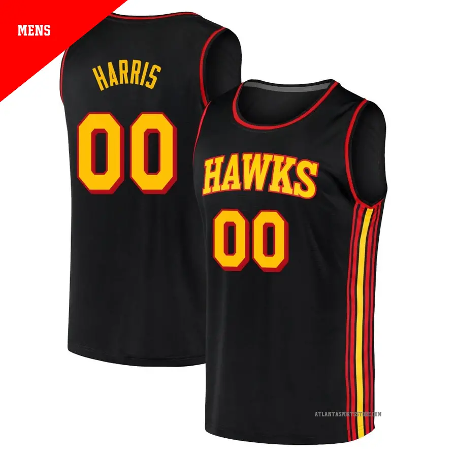 ＃00 Men's Kevon Harris Atlanta Hawks 2020/21 Fast Break Black JerseyStatement Edition