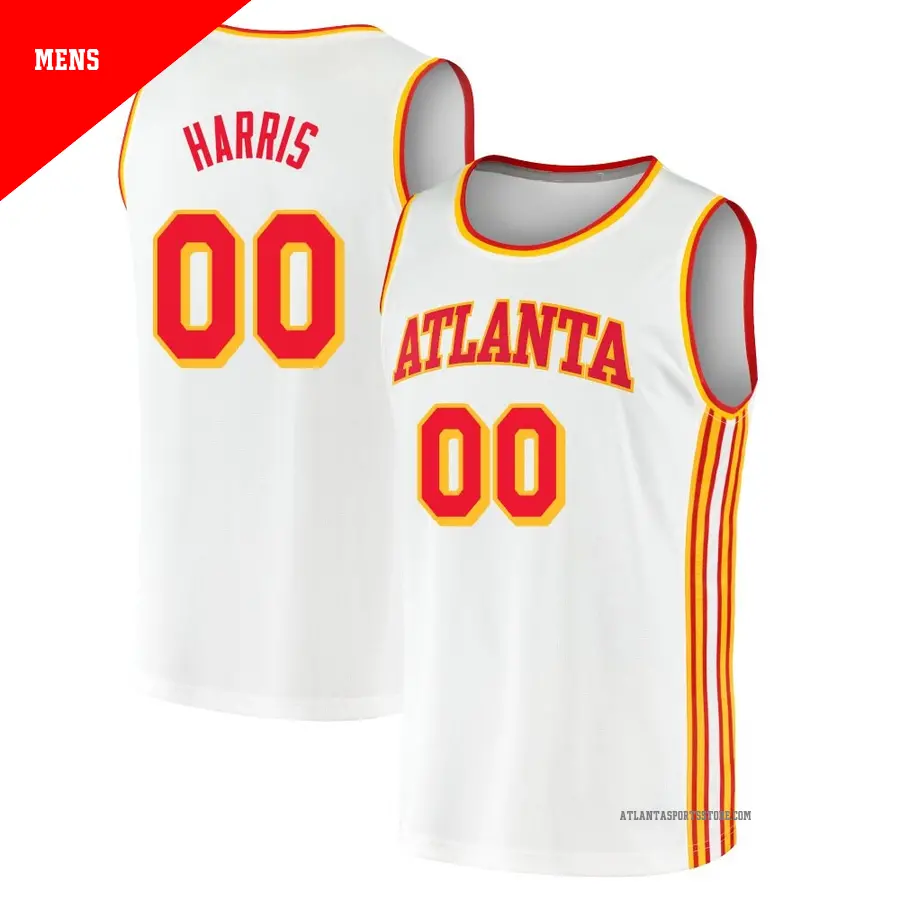 ＃00 Men's Kevon Harris Atlanta Hawks 2020/21 Fast Break White JerseyAssociation Edition