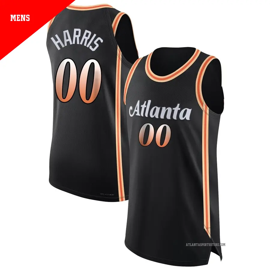 ＃00 Men's Kevon Harris Atlanta Hawks 2022/23 Authentic Black City Edition Jersey