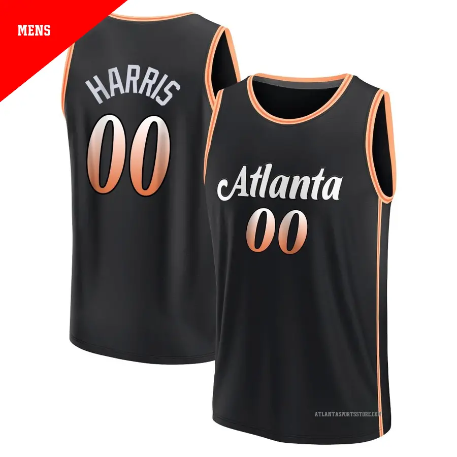 ＃00 Men's Kevon Harris Atlanta Hawks 2022/23 Fast Break Black City Edition Jersey