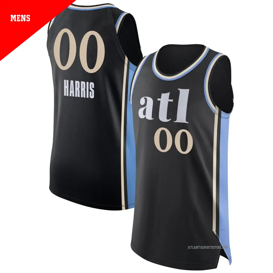 ＃00 Men's Kevon Harris Atlanta Hawks 2023/24 Authentic Black City Edition Jersey