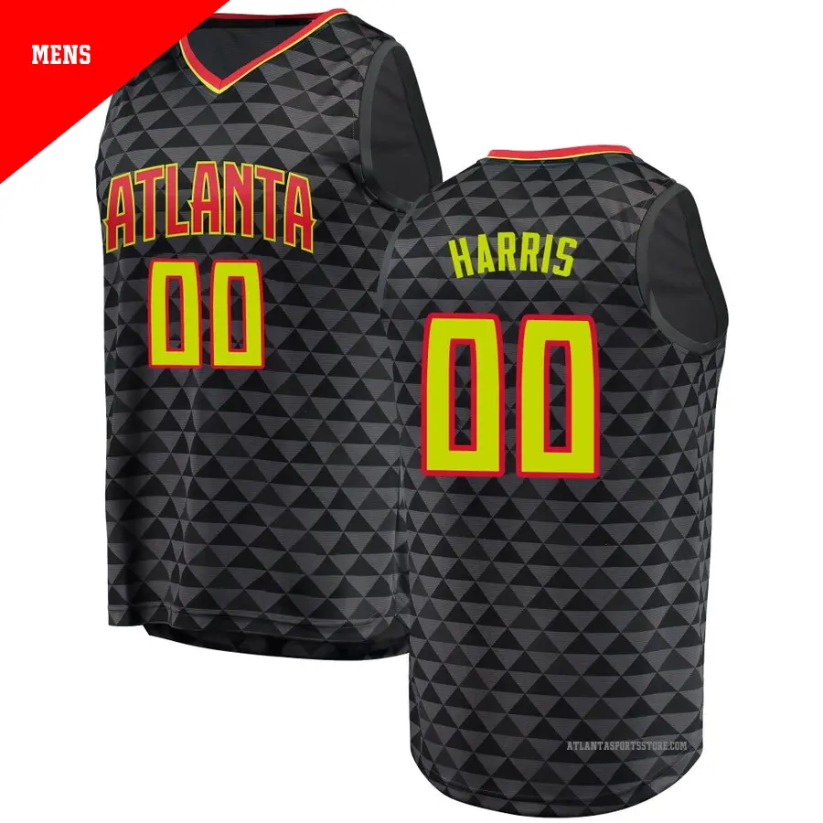 ＃00 Men's Kevon Harris Atlanta Hawks Black Fast Break JerseyIcon Edition