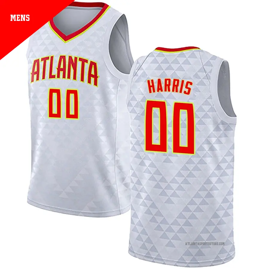 ＃00 Men's Kevon Harris Atlanta Hawks White Swingman JerseyAssociation Edition