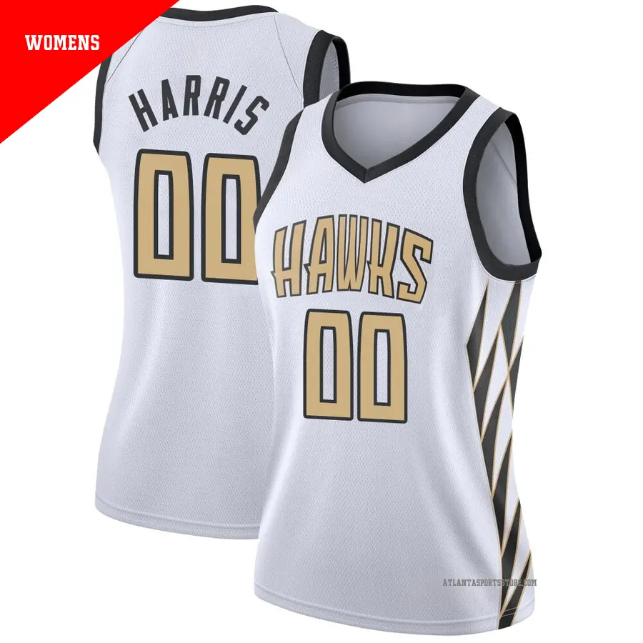 ＃00 Women's Kevon Harris Atlanta Hawks 2018/19 Swingman White JerseyCity Edition