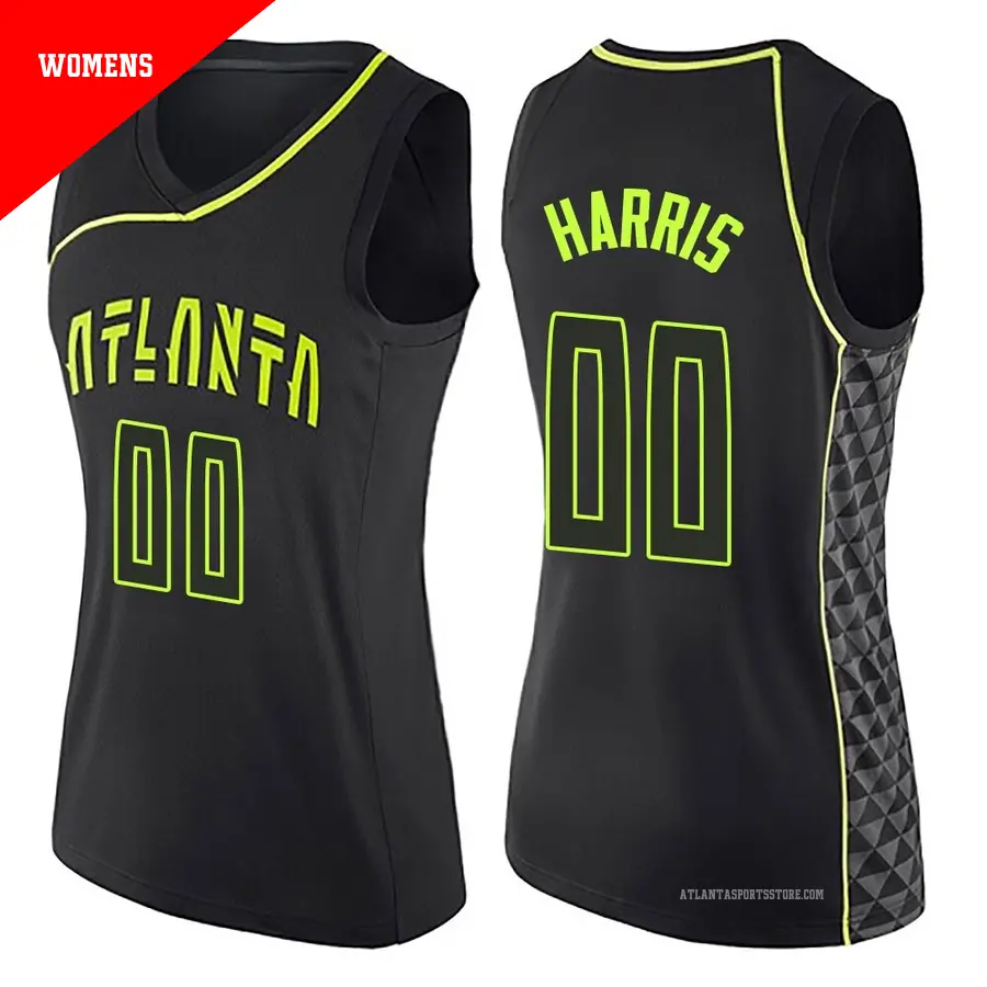 ＃00 Women's Kevon Harris Atlanta Hawks Black Swingman City Edition Jersey