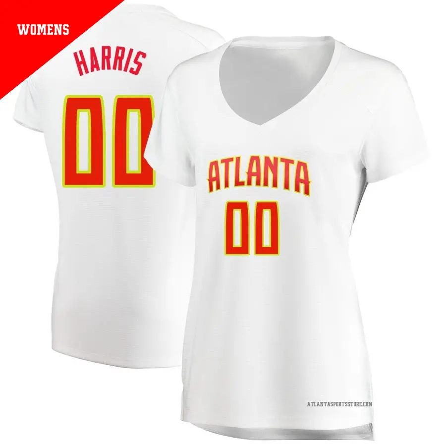 ＃00 Women's Kevon Harris Atlanta Hawks White Fast Break JerseyAssociation Edition