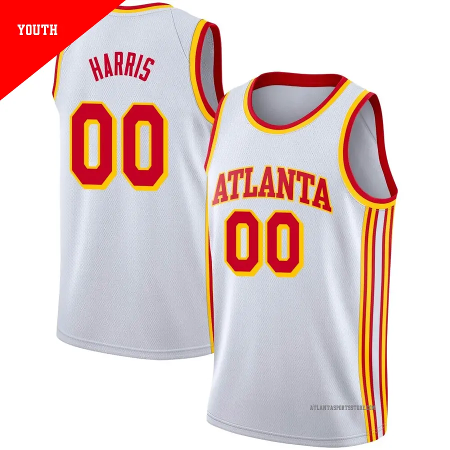 ＃00 Youth Kevon Harris Atlanta Hawks 2020/21 Swingman White JerseyAssociation Edition