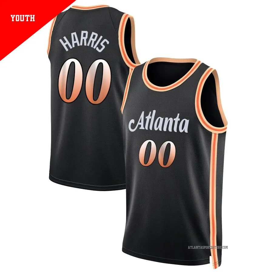 ＃00 Youth Kevon Harris Atlanta Hawks 2022/23 Swingman Black City Edition Jersey