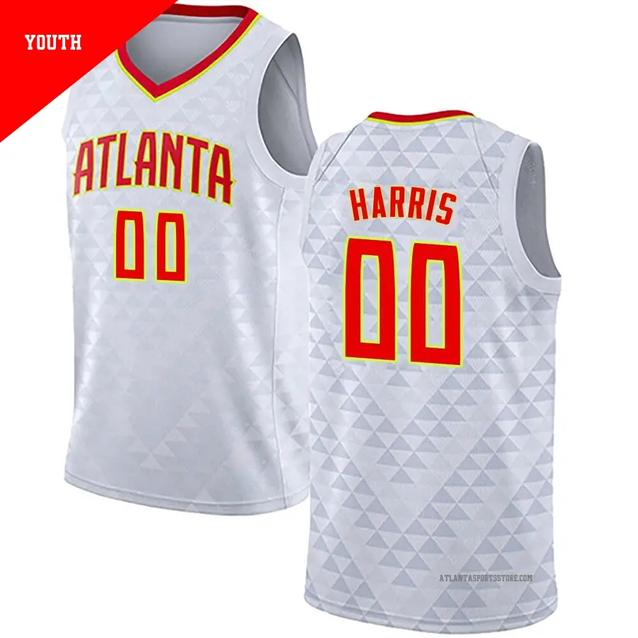 ＃00 Youth Kevon Harris Atlanta Hawks White Swingman JerseyAssociation Edition