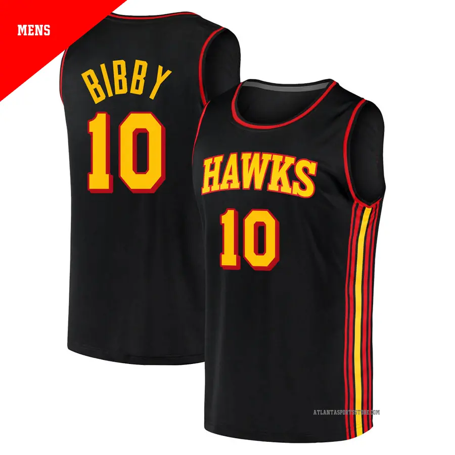 ＃10 Men's Mike Bibby Atlanta Hawks 2020/21 Fast Break Black JerseyStatement Edition