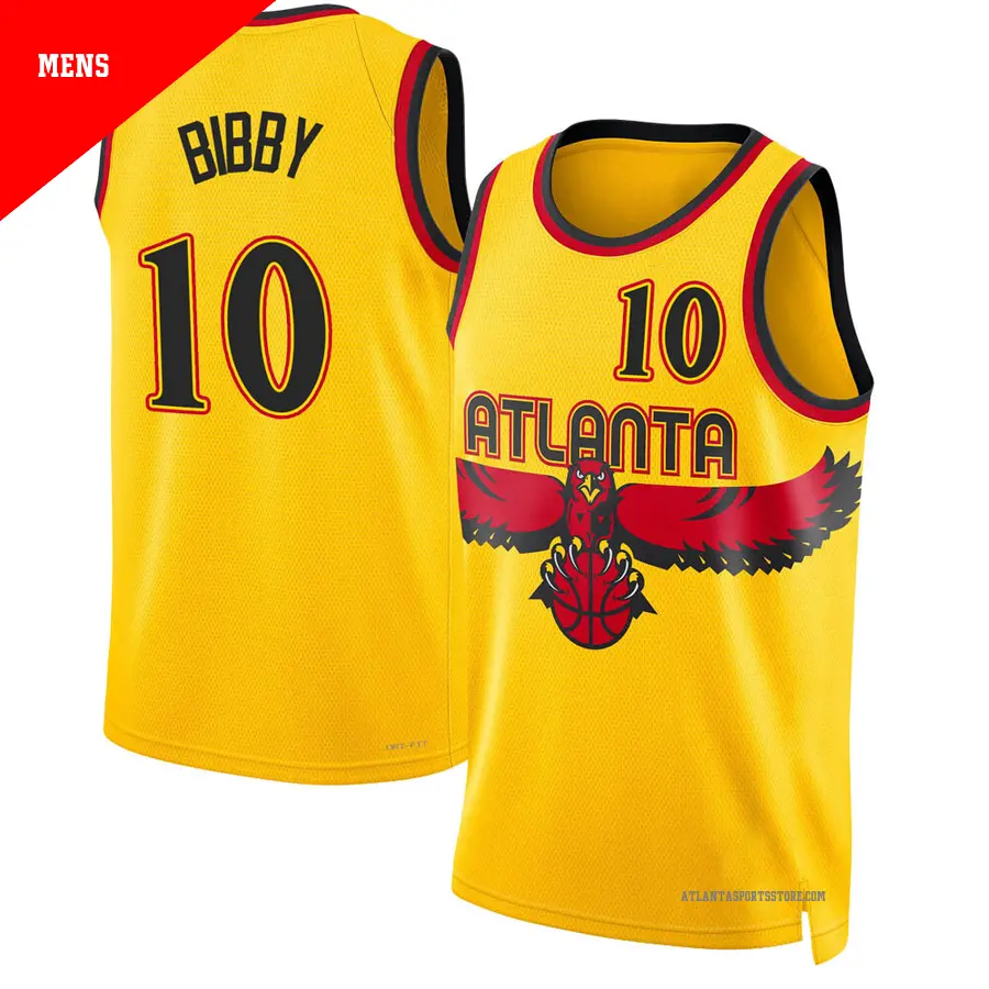 ＃10 Men's Mike Bibby Atlanta Hawks 2021/22 Swingman Yellow City Edition Jersey