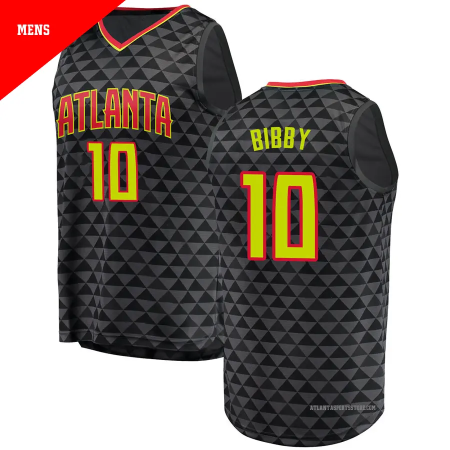 ＃10 Men's Mike Bibby Atlanta Hawks Black Fast Break JerseyIcon Edition