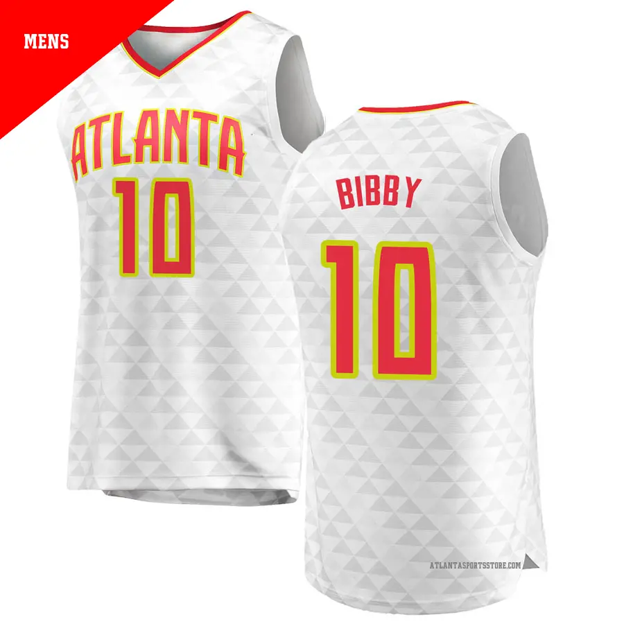 ＃10 Men's Mike Bibby Atlanta Hawks White Fast Break JerseyAssociation Edition