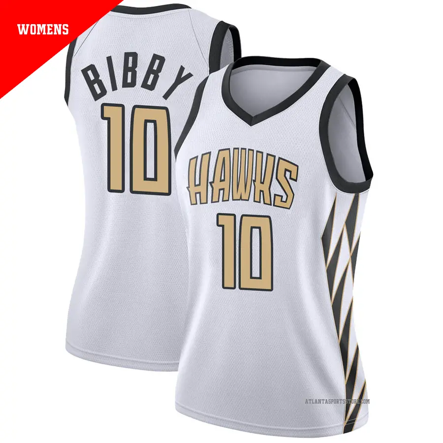 ＃10 Women's Mike Bibby Atlanta Hawks 2018/19 Swingman White JerseyCity Edition