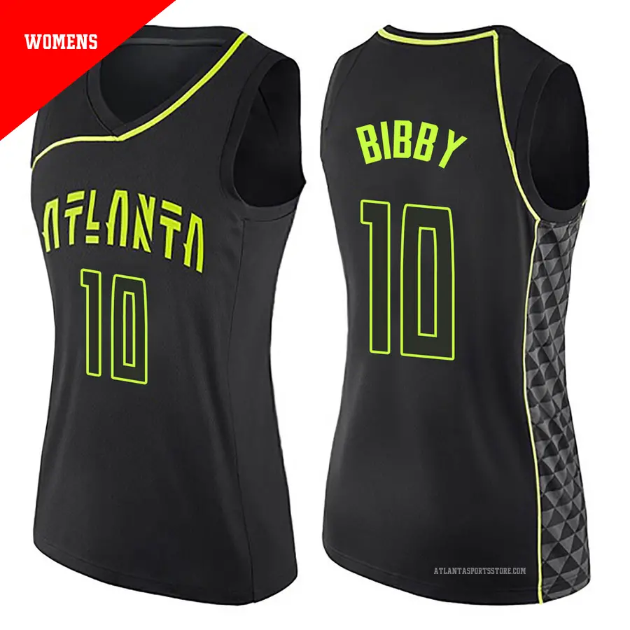 ＃10 Women's Mike Bibby Atlanta Hawks Black Swingman City Edition Jersey