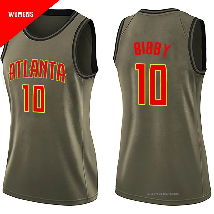 ＃10 Women's Mike Bibby Atlanta Hawks Green Swingman Salute to Service Jersey