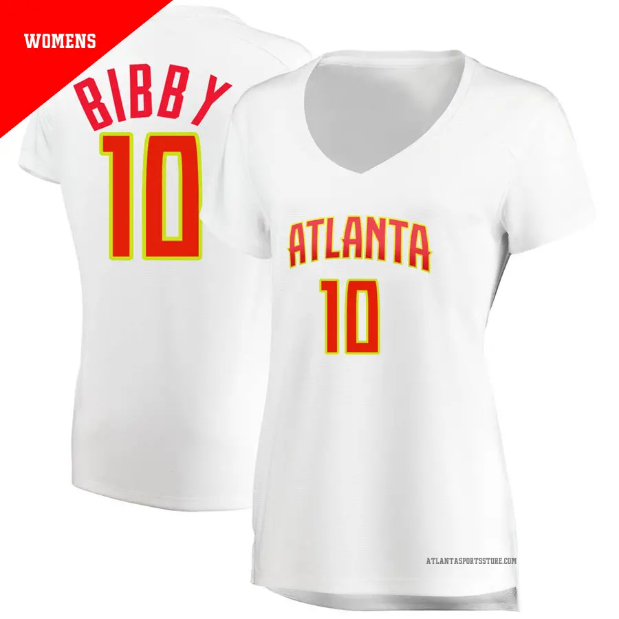 ＃10 Women's Mike Bibby Atlanta Hawks White Fast Break JerseyAssociation Edition