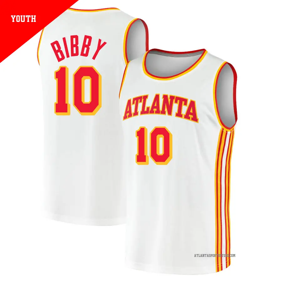 ＃10 Youth Mike Bibby Atlanta Hawks 2020/21 Fast Break White JerseyAssociation Edition