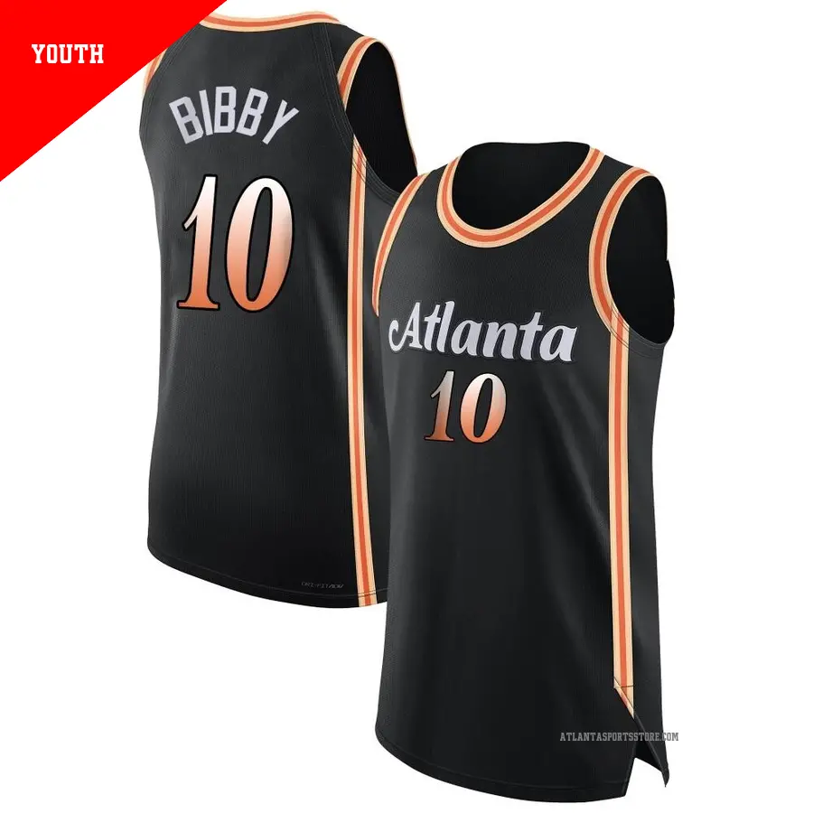 ＃10 Youth Mike Bibby Atlanta Hawks 2022/23 Authentic Black City Edition Jersey