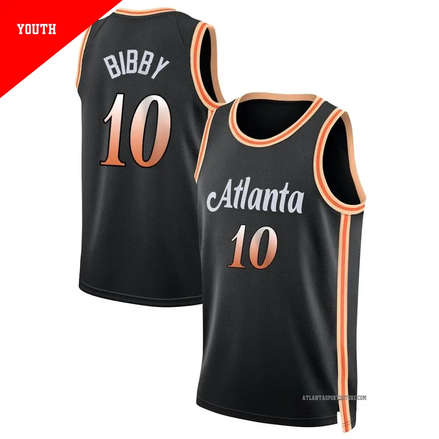 ＃10 Youth Mike Bibby Atlanta Hawks 2022/23 Swingman Black City Edition Jersey