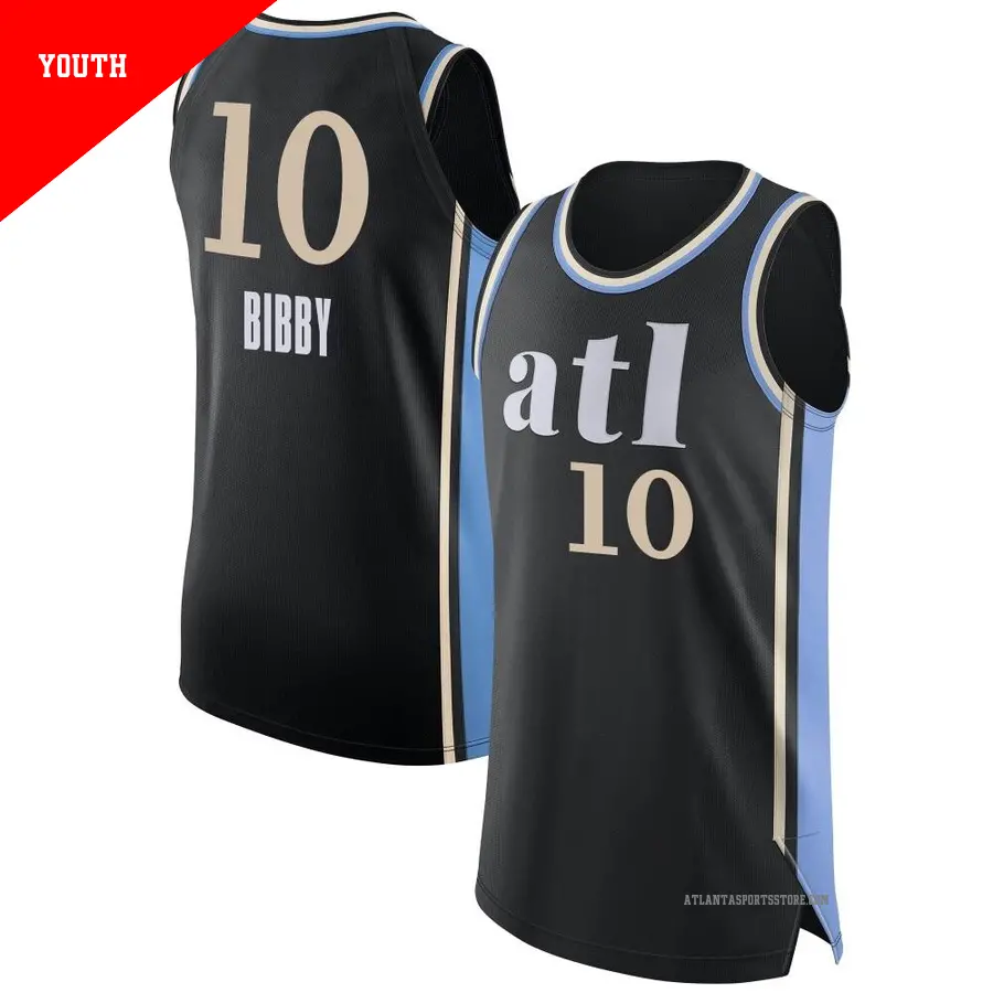 ＃10 Youth Mike Bibby Atlanta Hawks 2023/24 Authentic Black City Edition Jersey