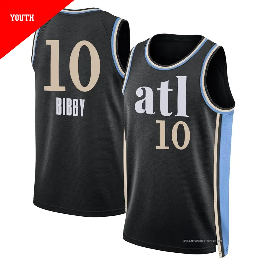 ＃10 Youth Mike Bibby Atlanta Hawks 2023/24 Swingman Black City Edition Jersey