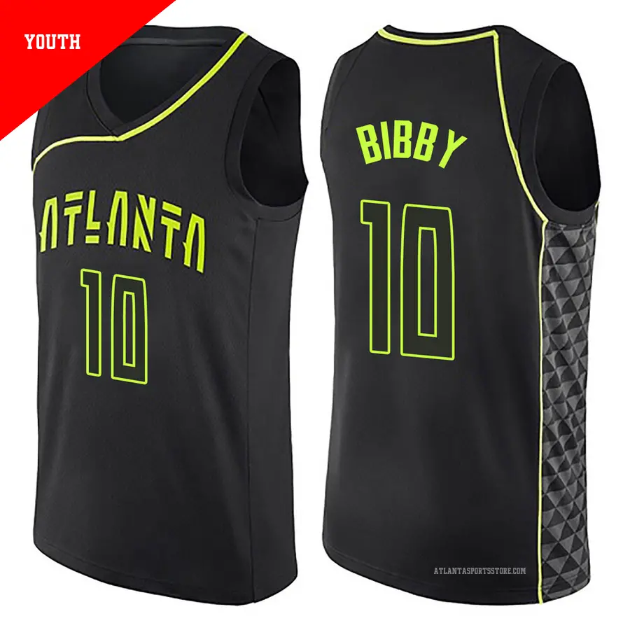 ＃10 Youth Mike Bibby Atlanta Hawks Black Swingman City Edition Jersey