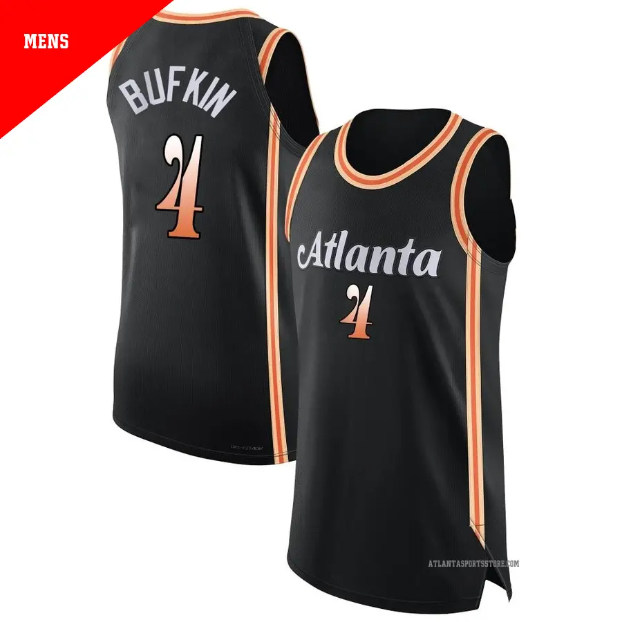 ＃4 Men's Kobe Bufkin Atlanta Hawks 2022/23 Authentic Black City Edition Jersey