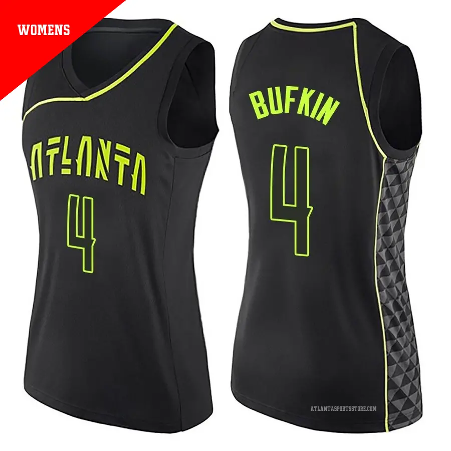 ＃4 Women's Kobe Bufkin Atlanta Hawks Black Swingman City Edition Jersey