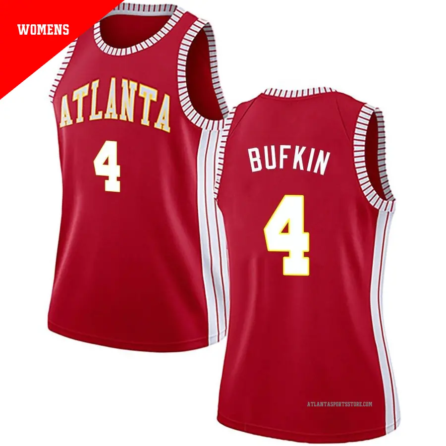 ＃4 Women's Kobe Bufkin Atlanta Hawks Red Swingman JerseyStatement Edition